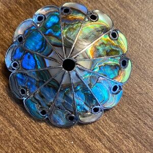 Vintage sterling silver and abalone pin